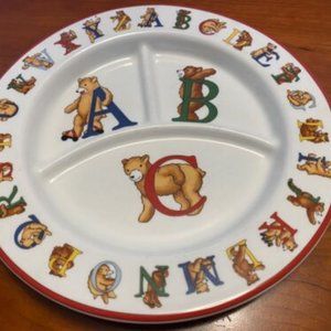 Tiffany & Co. Child’s Divided Plate Ceramic ABC Bears 1994 8.5” A+ Condi…